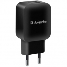 Зарядное устройство сетевое Defender EPA-13, 2*USB, 2.1А output, пакет, черный