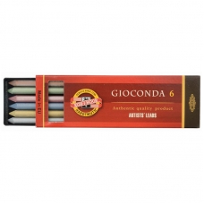 Грифели цветные для цанговых карандашей Koh-I-Noor Gioconda, 5, 6мм, металлик ассорти, 6шт., пластик коробвый