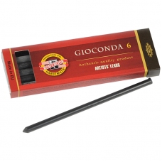 Грифели для цанговых карандашей Koh-I-Noor Gioconda, 4B, 5, 6мм, 6шт., круглый, пластиковый короб