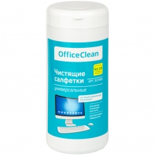 Универсальные влажные чистящие салфетки OfficeClean для очистки экранов и мониторов, пластиковых поверхностей 50+50шт