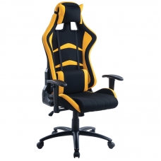 Кресло игровое Helmi HL-G07 Pointer, ткань черная/желтая, 2 подушки
