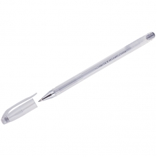 Ручка гелевая Crown Hi-Jell Metallic серебро металлик, 0,7мм