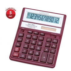 Калькулятор настольный Citizen SDC-888XRD, 12 разр., двойное питание, 158*203*31мм, красный