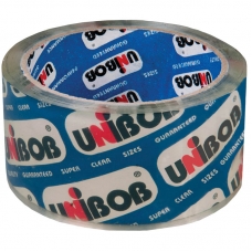 Клейкая лента упаковочная Unibob, 48мм*50м, 45мкм, крист. чистая ИУ
