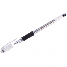 Ручка гелевая Crown Hi-Jell Grip черная, 0,5мм, грип