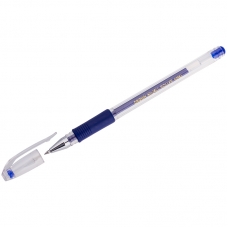 Ручка гелевая Crown Hi-Jell Grip синяя, 0,5мм, грип