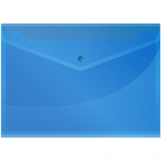 Папка-конверт на кнопке OfficeSpace А4, 150мкм, синяя