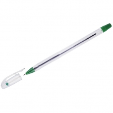 Ручка шариковая Crown Oil Jell зеленая, 0,7мм, штрих-код