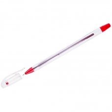 Ручка шариковая Crown Oil Jell красная, 0,7мм, штрих-код