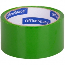 Клейкая лента упаковочная OfficeSpace, 48мм*40м, 45мкм, зеленая, ШК