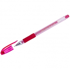 Ручка гелевая Crown Hi-Jell Needle Grip красная, 0,7мм, грип, игольчатый стержень, штрих-код