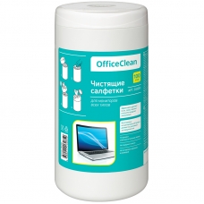 Салфетки чистящие влажные OfficeClean, для мониторов всех типов, в тубе, 100шт.