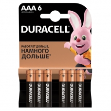 Батарейка Duracell Basic AAA LR03 алкалиновая, 6BL