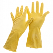Перчатки резиновые хозяйственные OfficeClean Стандарт+,супер прочные,рXL,желтые,пакет с европодвесом