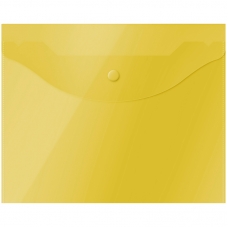 Папка-конверт на кнопке OfficeSpace А5 190*240мм, 150мкм, полупрозрачная, желтая