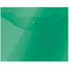 Папка-конверт на кнопке OfficeSpace А5 190*240мм, 150мкм, полупрозрачная, зеленая