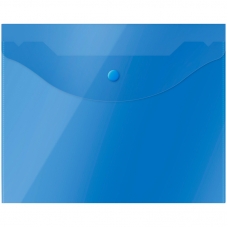 Папка-конверт на кнопке OfficeSpace А5 190*240мм, 150мкм, полупрозрачная, синяя