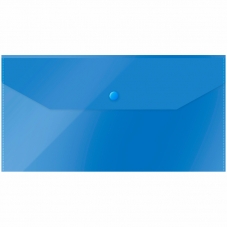 Папка-конверт на кнопке OfficeSpace С6 135*250мм, 150мкм, полупрозрачная, синяя