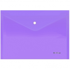 Папка-конверт на кнопке Berlingo Starlight, А4, 180мкм, прозрачная фиолетовая, индив. ШК