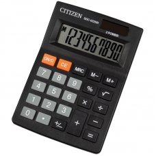 Калькулятор настольный Citizen SDC-022SR, 10 разр., двойное питание, 87*127*23мм, черный