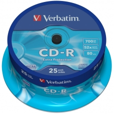 Диск CD-R 700Mb Verbatim 52x Cake Box 25шт