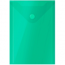 Папка-конверт на кнопке OfficeSpace, А6 105*148мм, 150мкм, зеленая