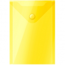 Папка-конверт на кнопке OfficeSpace, А6 105*148мм, 150мкм, желтая