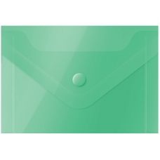 Папка-конверт на кнопке OfficeSpace, А7 74*105мм, 150мкм, зеленая