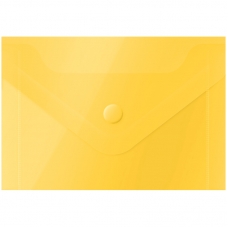 Папка-конверт на кнопке OfficeSpace, А7 74*105мм, 150мкм, желтая