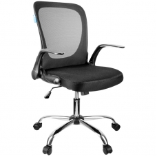 Кресло оператора Helmi HL-M04 Active, ткань, спинка сетка черн/сиденье TW черн, рег.подлокот, хром