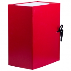 Короб архивный с завязками OfficeSpace разборный, БВ, 150мм, красный, клапан МГК