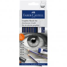 Набор карандашей ч/г Faber-Castell Goldfaber, 6шт.+ластик+точилка, 2H-6B, заточен., карт. уп., евр