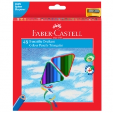Карандаши цветные Faber-Castell 48цв., трехгран., заточен., картон, европодвес, с точилкой