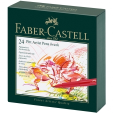 Набор капиллярных ручек Faber-Castell Pitt Artist Pen Brush ассорти, 24шт., студийная коробка