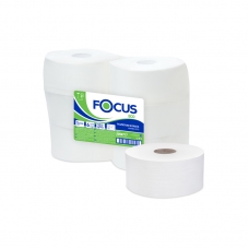 Бумага туалетная Focus Eco Jumbo, 1 слойн, 525 м/рул, тиснение, белая