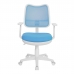 Кресло детское Бюрократ CH-W797, PL, ткань голубая/сетка, механизм качания, пластик белый 813107 194519w
