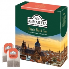 Чай Ahmad Tea классический черный, 100пак/уп., 1665-08