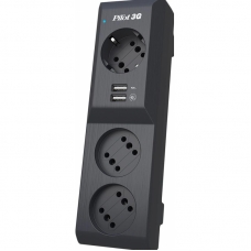 Сетевой фильтр PILOT 3G (3 евро+2 USB/1,8м/10А/150Дж/черный)