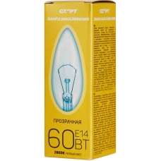 Электрическая лампа СТАРТ свеча/прозрачная 60W E14