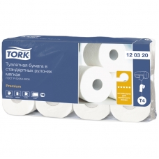 Бумага туалетная Tork Premium(T4) 2-слойная, стандарт. рулон, 23м/рул, 8шт., мягкая, тиснение, белая