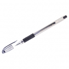 Ручка гелевая Crown Hi-Jell Needle Grip черная, 0, 7мм, грип, игольчатый стержень, штрих-код