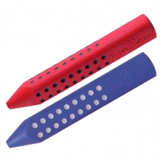 Ластик Faber-Castell Grip 2001, трехгранный, красный/синий, 90*15*15мм