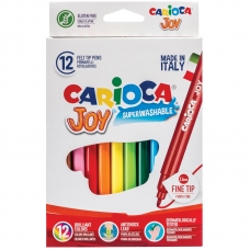 Фломастеры Carioca Joy, 12цв., смываемые, картон, европодвес