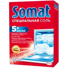 Соль для посудомоечных машин Somat, 1, 5кг