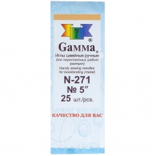 Иглы для шитья ручные Gamma N-271, 12см, 25шт. в конверте