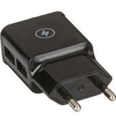 Зарядное устройство сетевое 220 В, RED LINE NT-2A, кабель microUSB 1 м, 2 порта USB, выходной ток 2,1 А, черное, УТ000012253