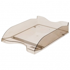 Лоток горизонтальный для бумаг СТАММ Люкс, А4 350х255х70 мм, тонированный коричневый, ЛТ67