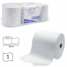 Полотенца бумажные рулонные KIMBERLY-CLARK Scott, комплект 6 шт., 304 м, белые, диспенсер 601536, АРТ. 6667