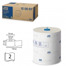 Полотенца бумажные рулонные TORK Система H1 Matic, комплект 6 шт., Advanced, 150 м, 2-слойные, белые, 120067