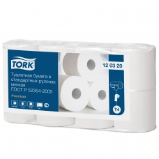 Бумага туалетная TORK Система Т4, 2-слойная, спайка 8 шт. х 23 м, Premium, 120320